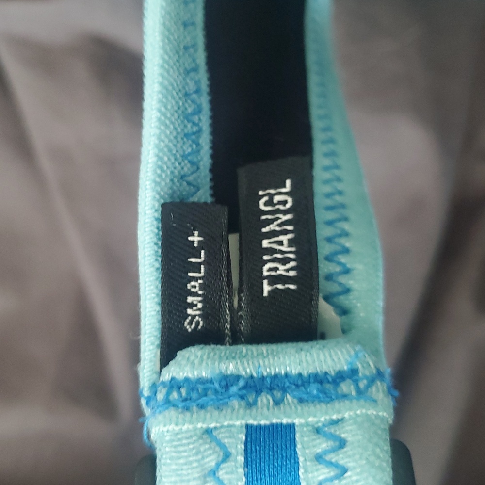 Triangl Swimwear Aqua and Black Bikini Top - Picture 3 of 5